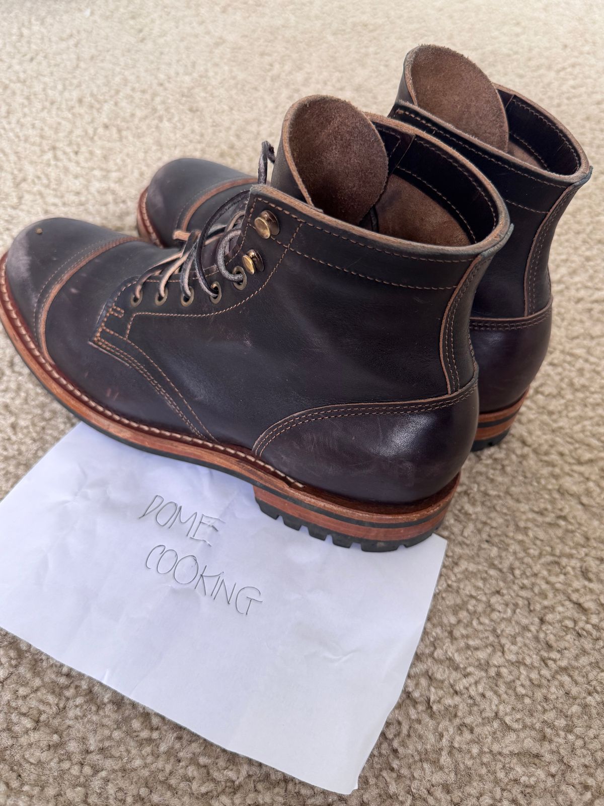 Photo by brian1 on November 2, 2025 of the Truman Cap Toe Boot in Black Teacore.