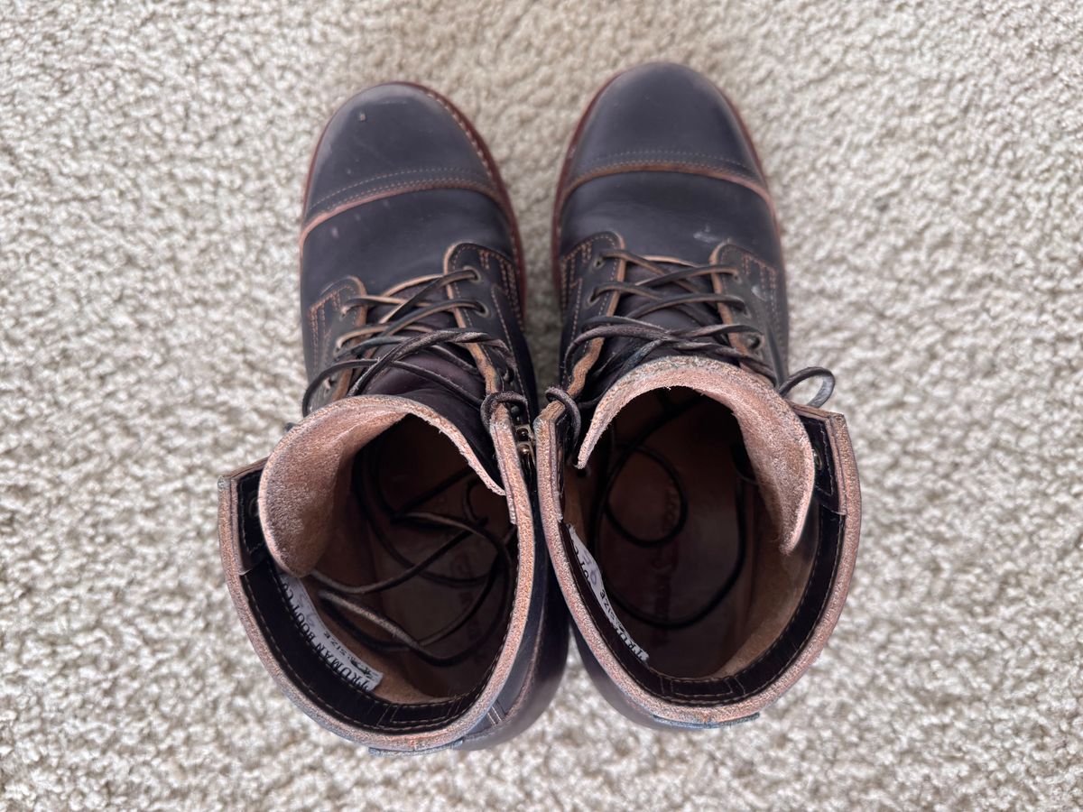 Photo by brian1 on November 2, 2025 of the Truman Cap Toe Boot in Black Teacore.