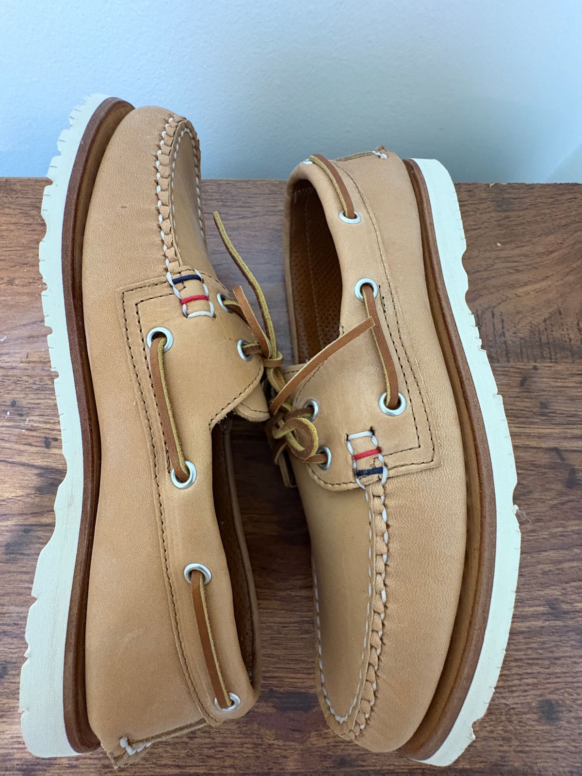 Photo by mailmiomistero on November 6, 2024 of the Rancourt & Co. x Sperry Boat Shoe in Horween Natural Essex.