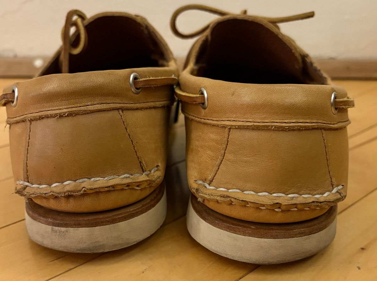 Photo by mailmiomistero on December 6, 2024 of the Rancourt & Co. x Sperry Boat Shoe in Horween Natural Essex.
