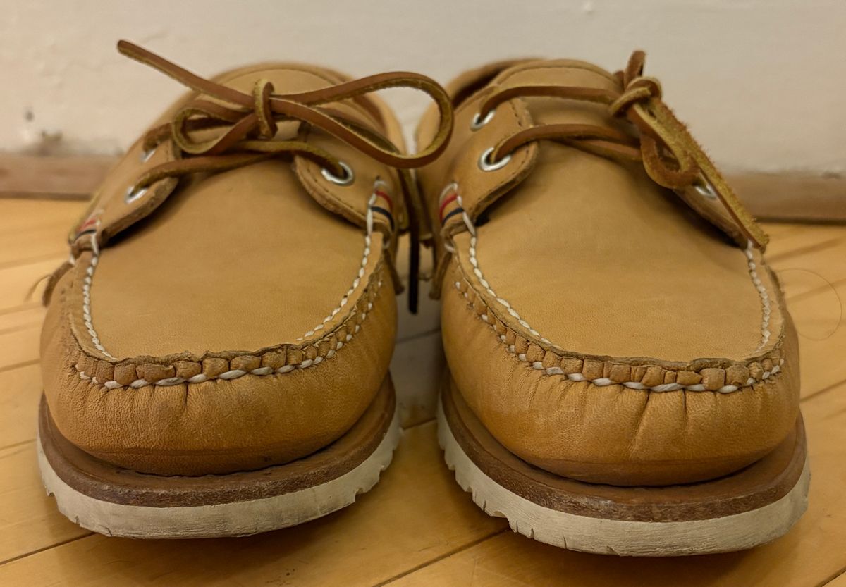 Photo by mailmiomistero on December 6, 2024 of the Rancourt & Co. x Sperry Boat Shoe in Horween Natural Essex.