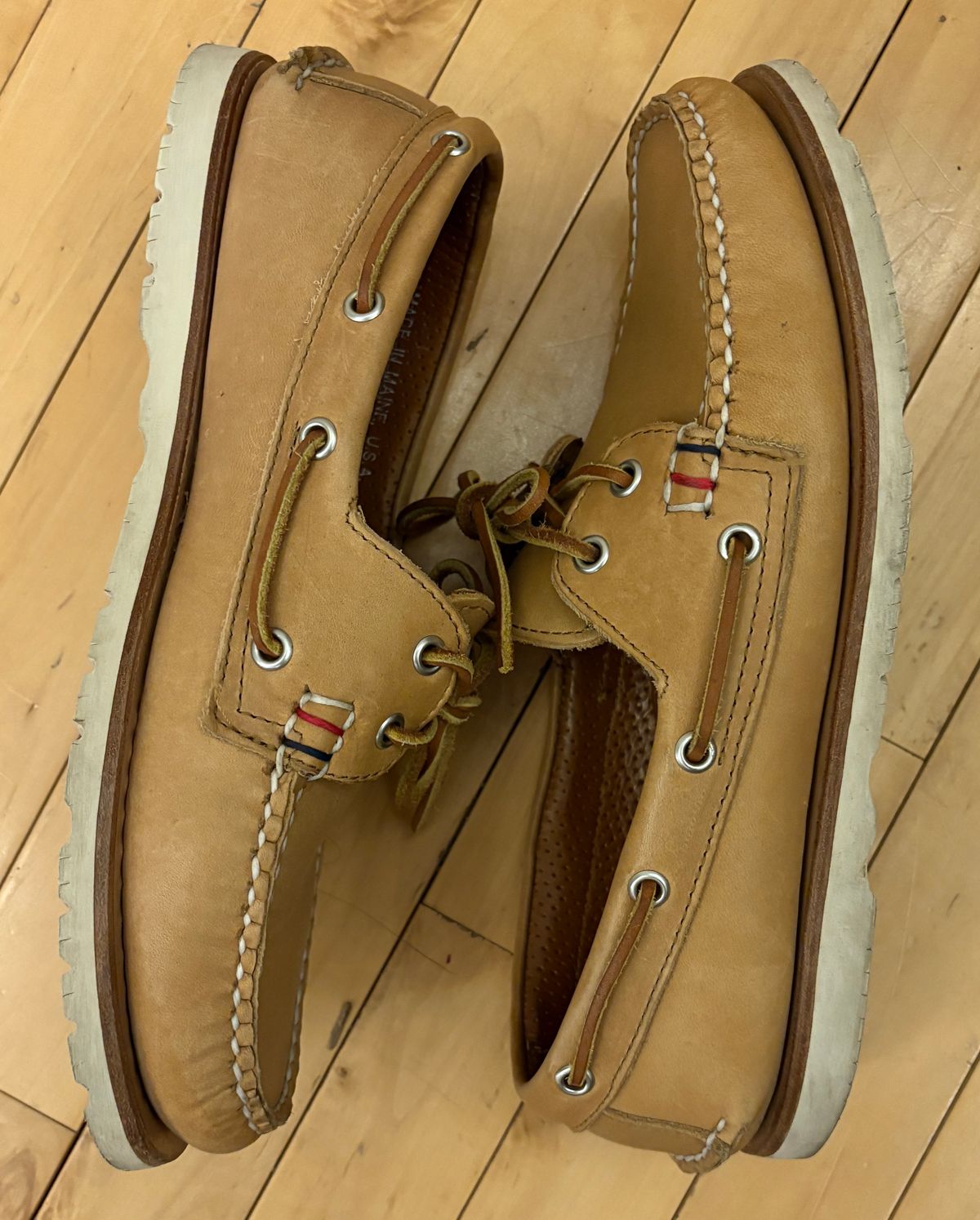 Photo by mailmiomistero on December 6, 2024 of the Rancourt & Co. x Sperry Boat Shoe in Horween Natural Essex.