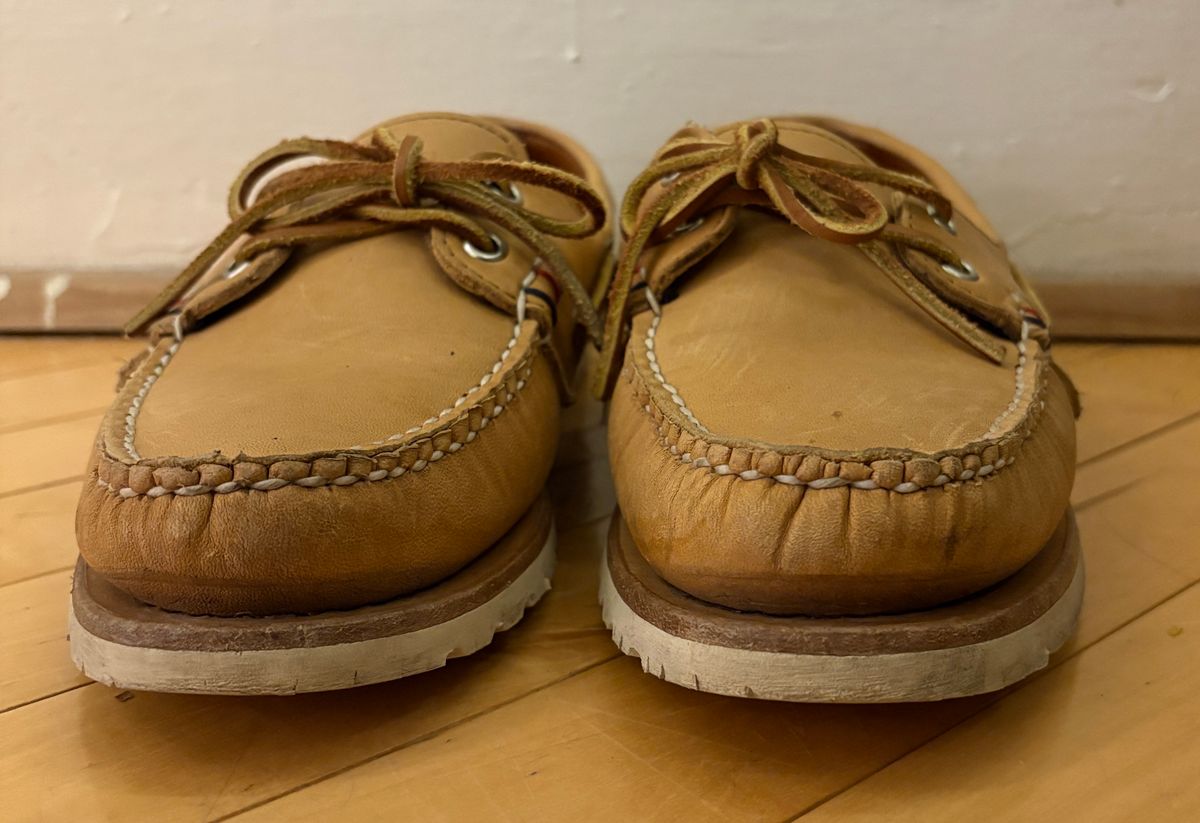 Photo by mailmiomistero on January 6, 2025 of the Rancourt & Co. x Sperry Boat Shoe in Horween Natural Essex.