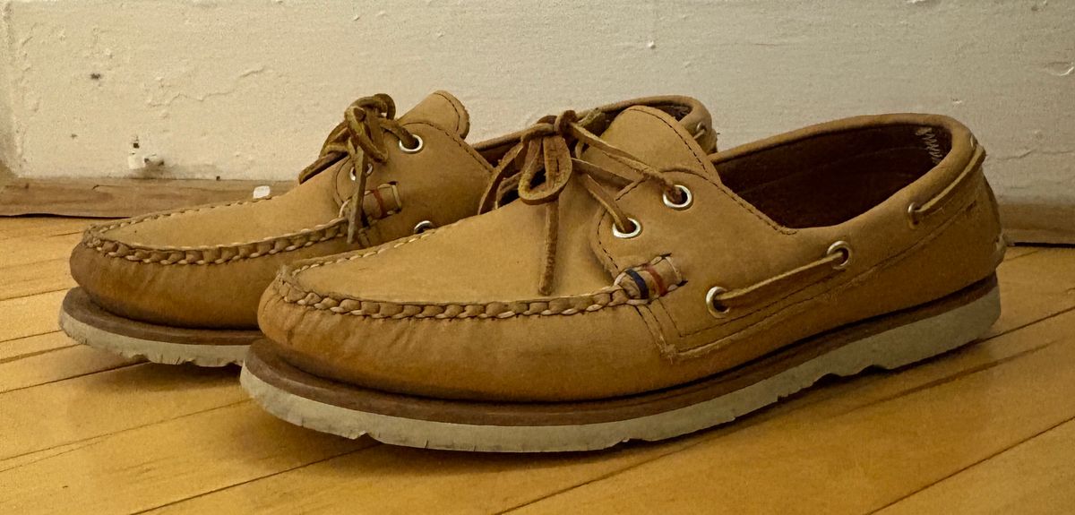 Photo by mailmiomistero on January 6, 2025 of the Rancourt & Co. x Sperry Boat Shoe in Horween Natural Essex.