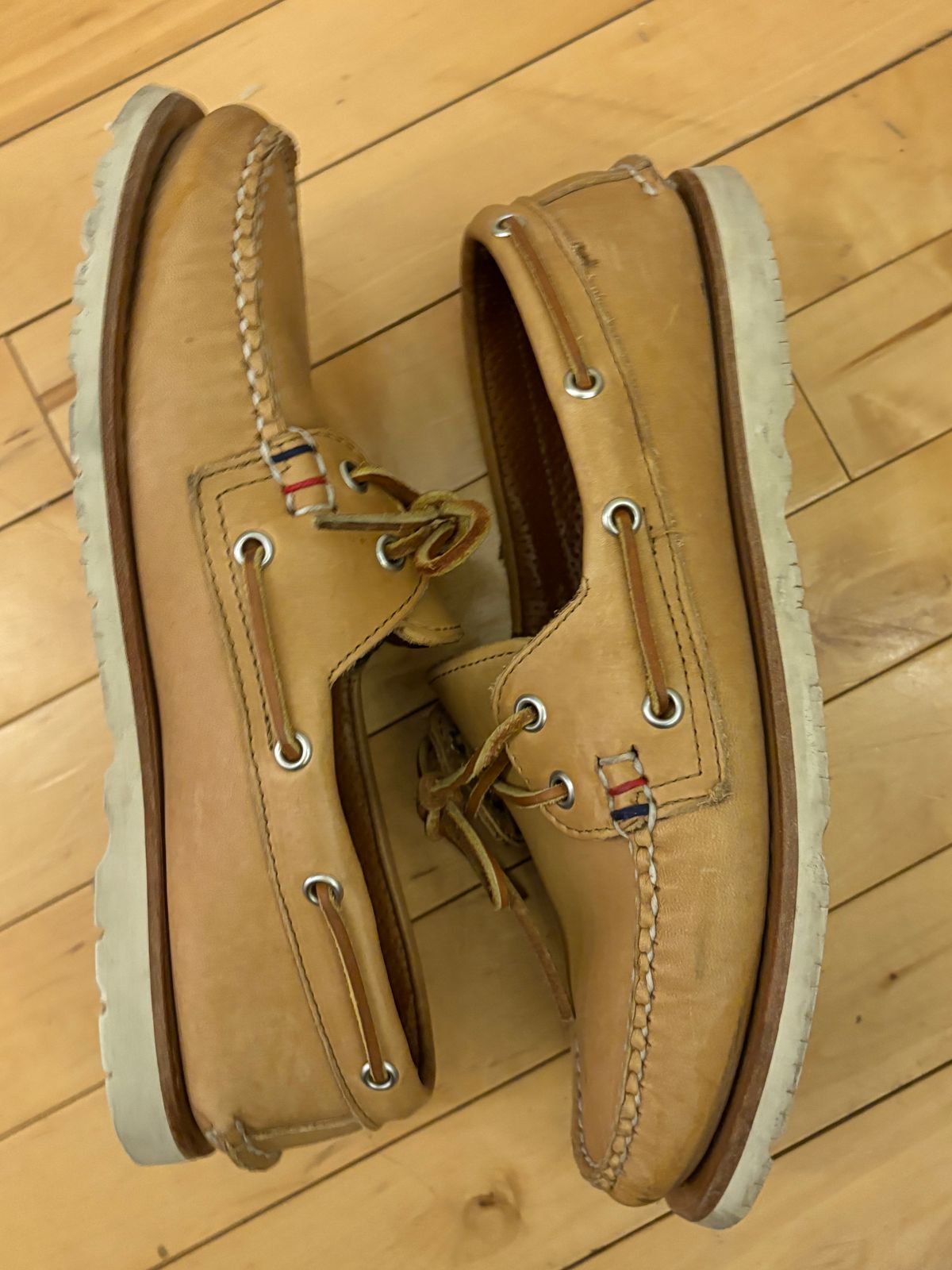 Photo by mailmiomistero on January 6, 2025 of the Rancourt & Co. x Sperry Boat Shoe in Horween Natural Essex.
