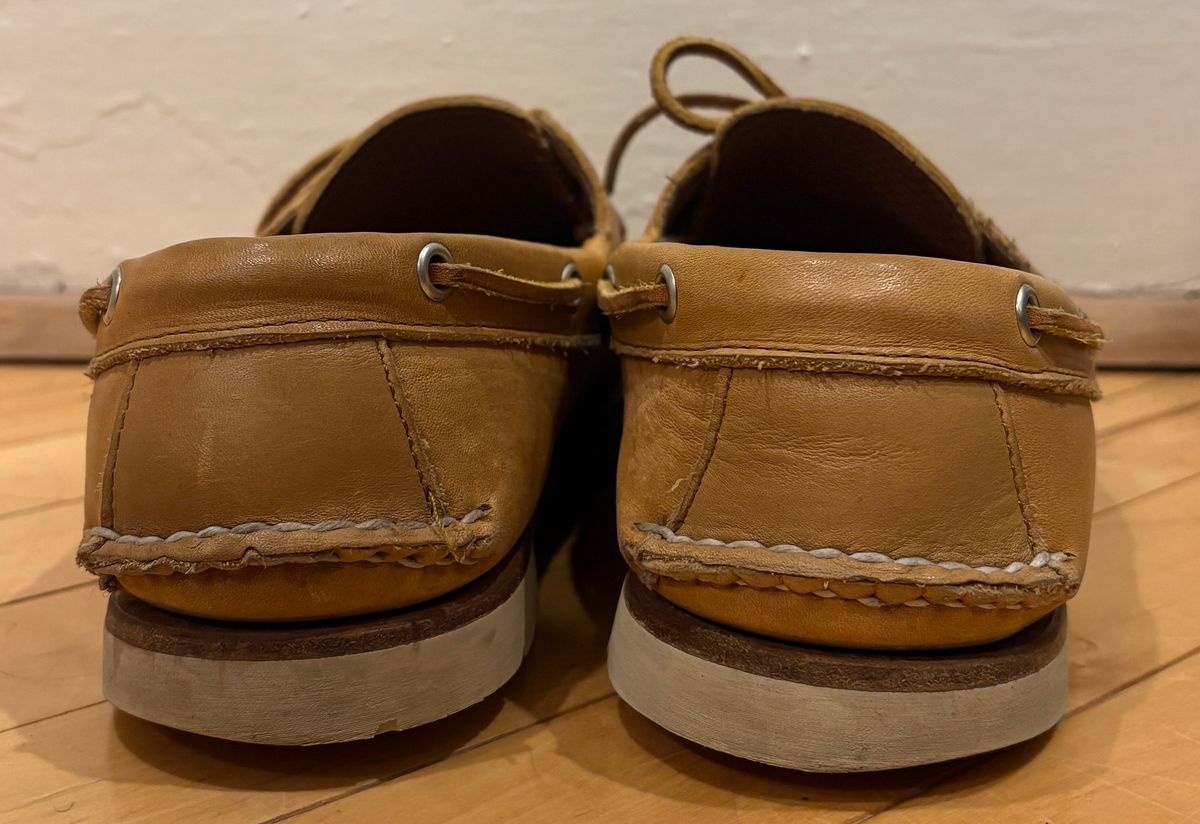 Photo by mailmiomistero on February 6, 2025 of the Rancourt & Co. x Sperry Boat Shoe in Horween Natural Essex.