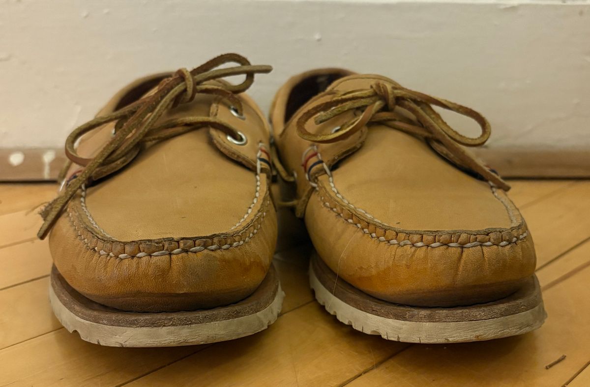 Photo by mailmiomistero on March 4, 2025 of the Rancourt & Co. x Sperry Boat Shoe in Horween Natural Essex.