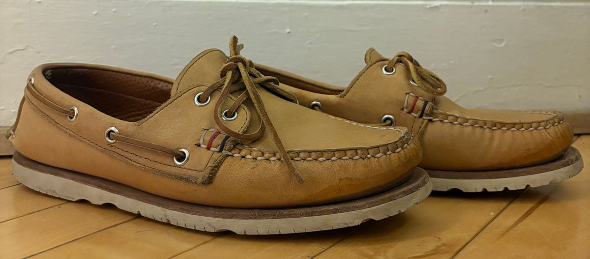 Photo by mailmiomistero on March 4, 2025 of the Rancourt & Co. x Sperry Boat Shoe in Horween Natural Essex.