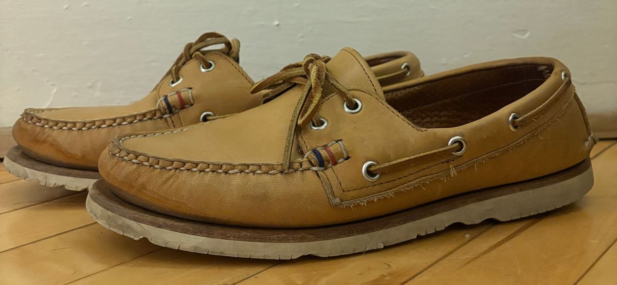 Photo by mailmiomistero on March 4, 2025 of the Rancourt & Co. x Sperry Boat Shoe in Horween Natural Essex.