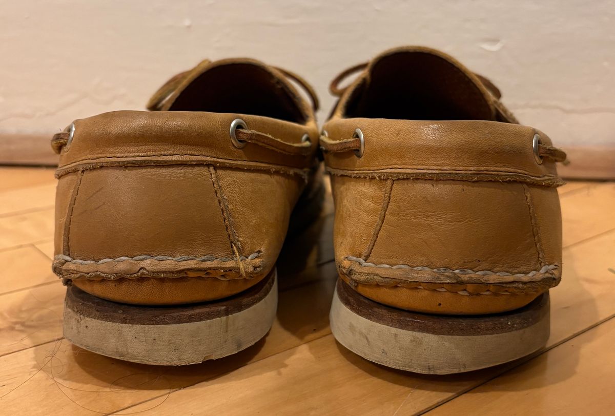 Photo by mailmiomistero on April 5, 2025 of the Rancourt & Co. x Sperry Boat Shoe in Horween Natural Essex.