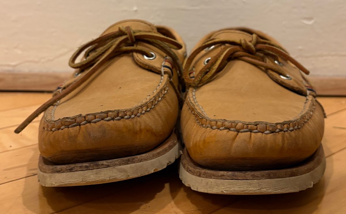 Photo by mailmiomistero on April 5, 2025 of the Rancourt & Co. x Sperry Boat Shoe in Horween Natural Essex.