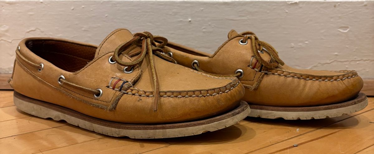 Photo by mailmiomistero on April 5, 2025 of the Rancourt & Co. x Sperry Boat Shoe in Horween Natural Essex.