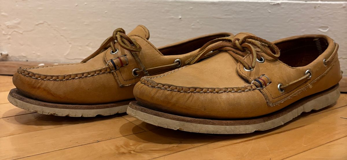Photo by mailmiomistero on April 5, 2025 of the Rancourt & Co. x Sperry Boat Shoe in Horween Natural Essex.