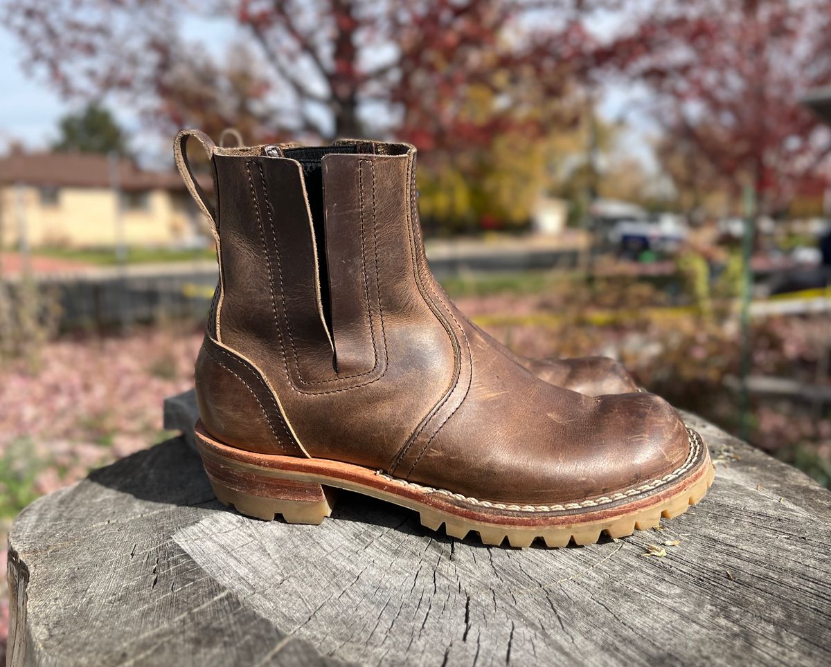 Photo by bamcg on November 1, 2025 of the Nicks Work Chelsea in Horween Predator Natural.