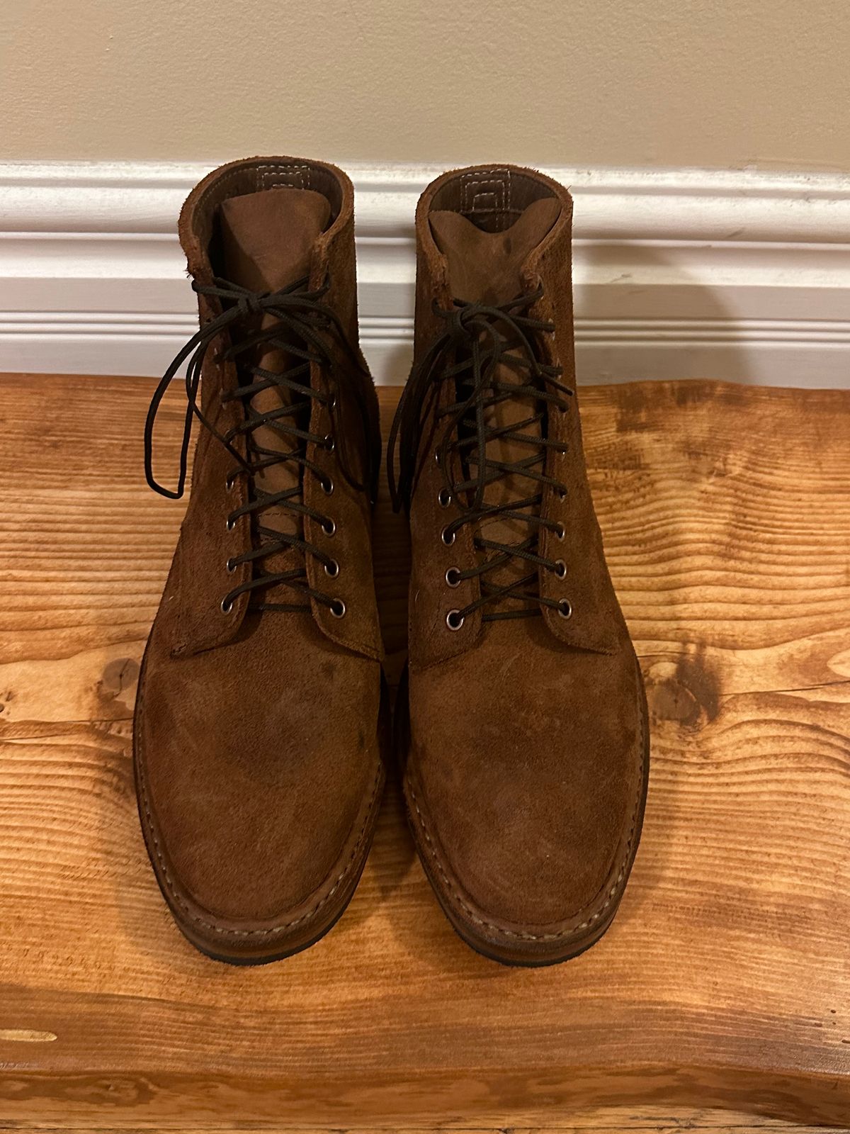 Photo by MidwestIsBest on November 6, 2024 of the White's MP-Sherman Plain Toe in Seidel Distressed Roughout.