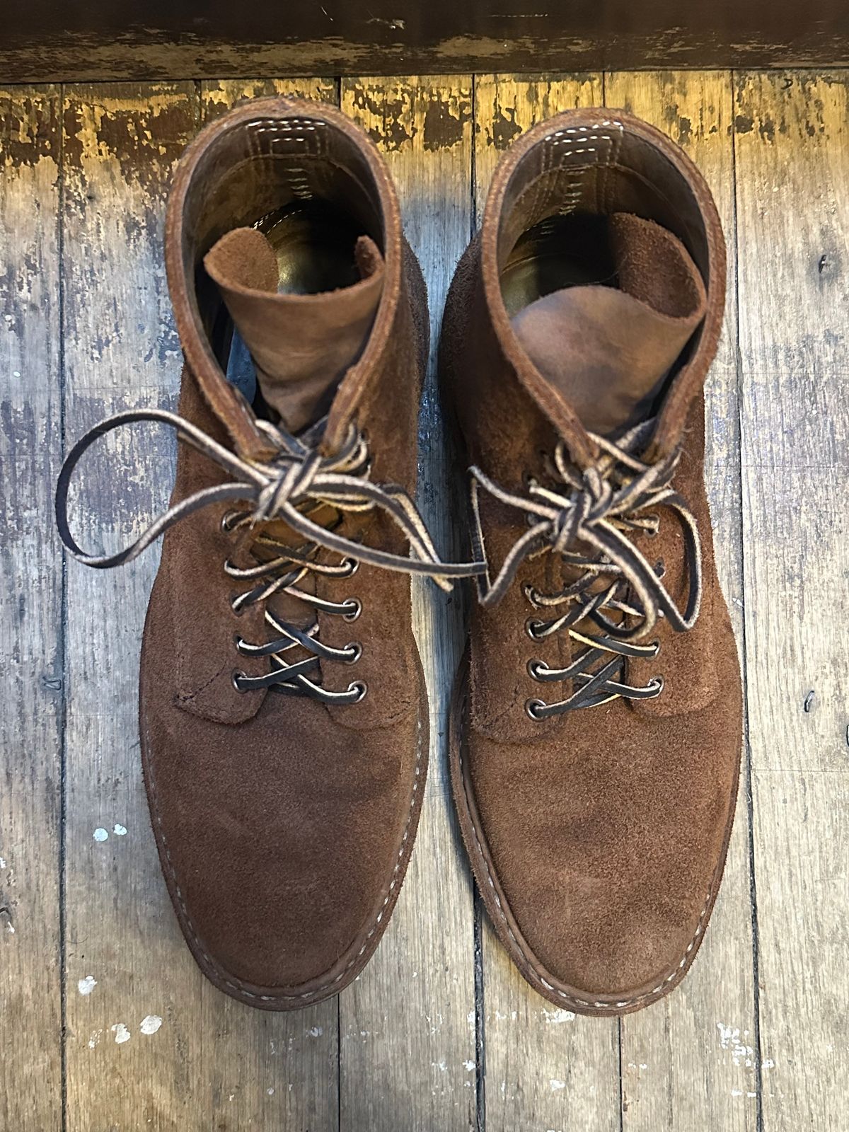 Photo by MidwestIsBest on January 5, 2025 of the White's MP-Sherman Plain Toe in Seidel Distressed Roughout.