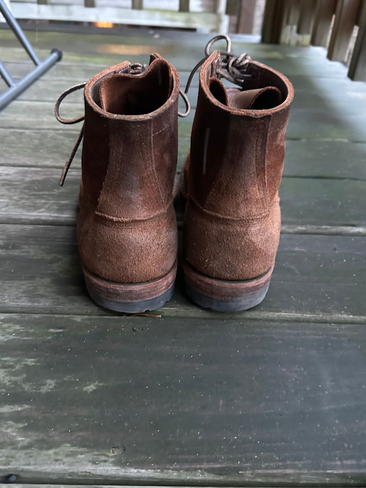 Photo by MidwestIsBest on March 5, 2025 of the White's MP-Sherman Plain Toe in Seidel Distressed Roughout.