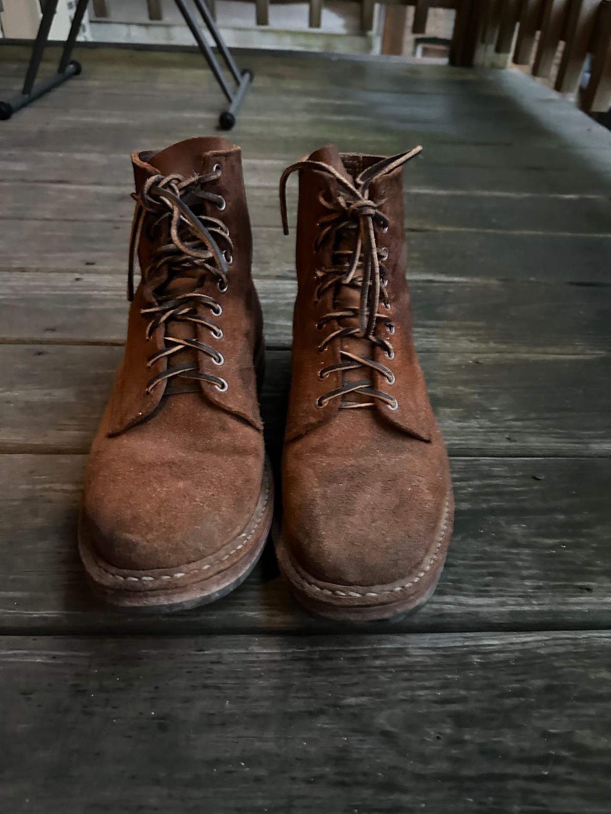 Photo by MidwestIsBest on March 5, 2025 of the White's MP-Sherman Plain Toe in Seidel Distressed Roughout.