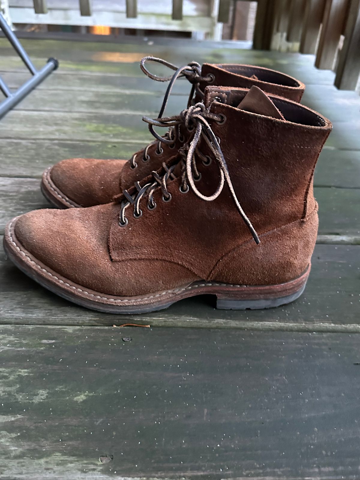 Photo by MidwestIsBest on March 5, 2025 of the White's MP-Sherman Plain Toe in Seidel Distressed Roughout.