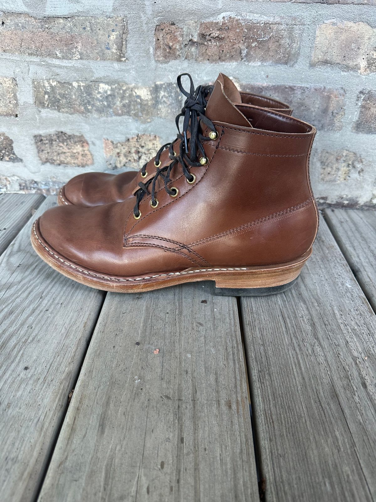 Photo by MidwestIsBest on November 5, 2025 of the White's Semi-Dress in Maryam Toscanello Horsebutt.