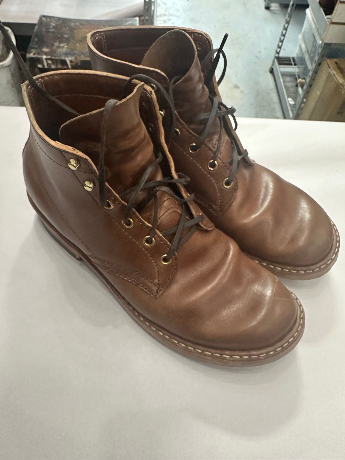 Photo by MidwestIsBest on December 5, 2025 of the White's Semi-Dress in Maryam Toscanello Horsebutt.