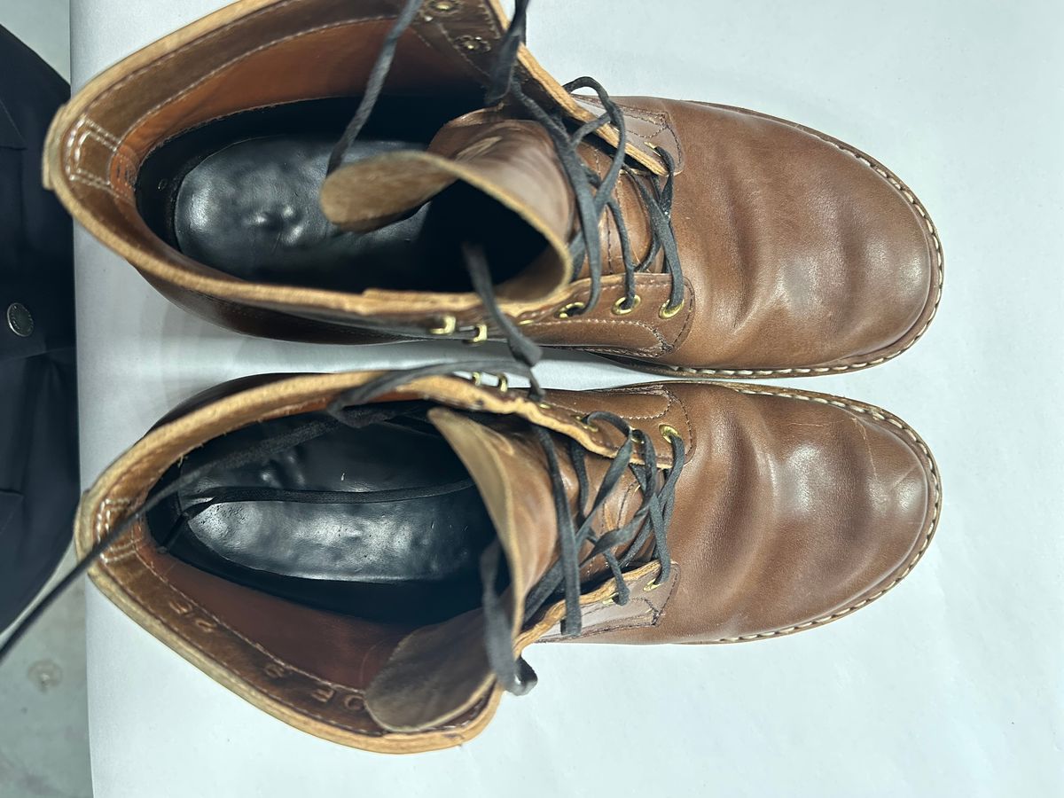 Photo by MidwestIsBest on December 5, 2025 of the White's Semi-Dress in Maryam Toscanello Horsebutt.