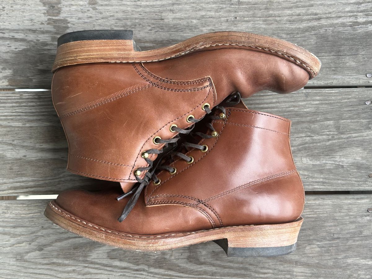 Photo by MidwestIsBest on February 5, 2026 of the White's Semi-Dress in Maryam Toscanello Horsebutt.