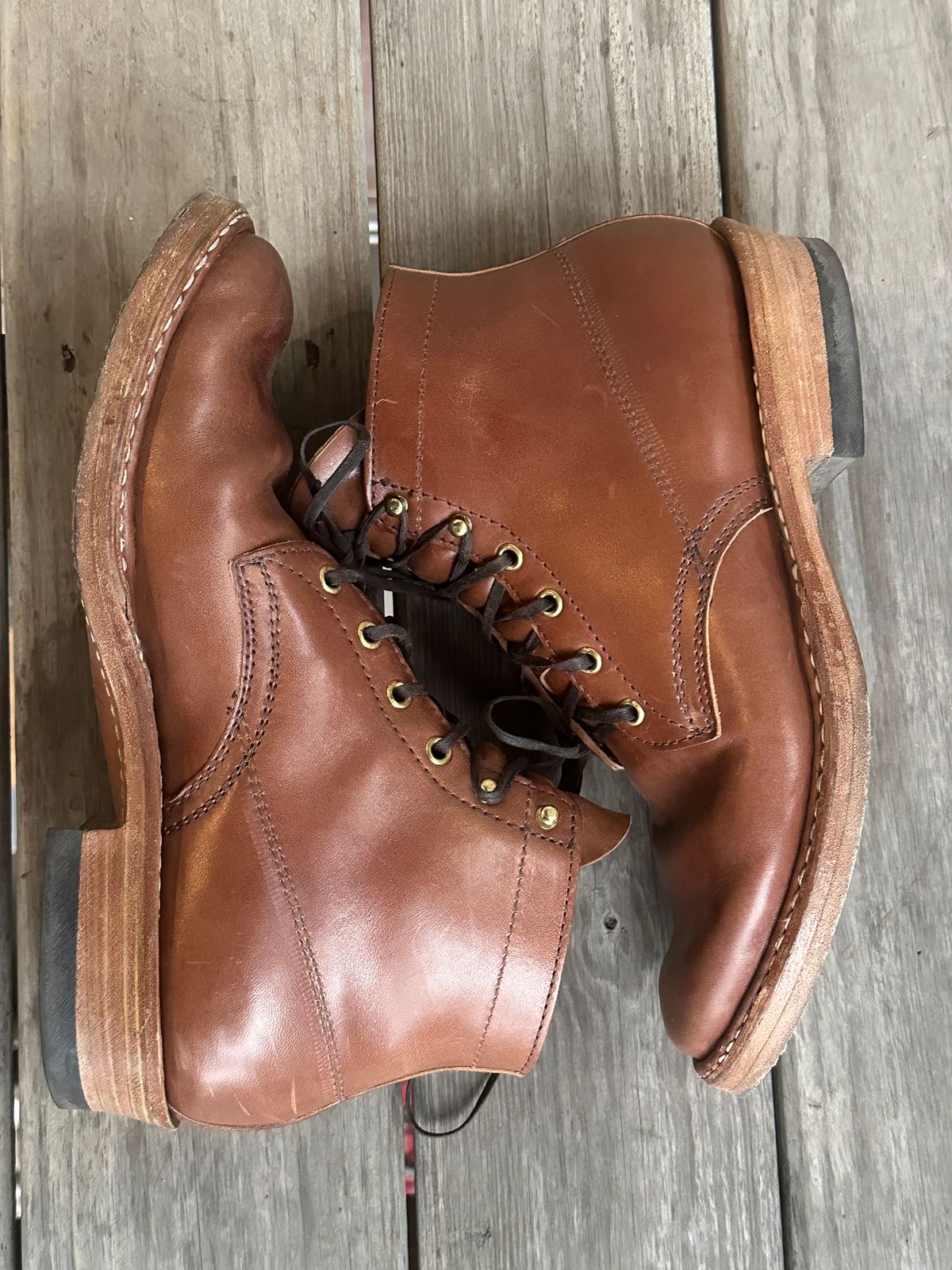 Photo by MidwestIsBest on March 4, 2026 of the White's Semi-Dress in Maryam Toscanello Horsebutt.