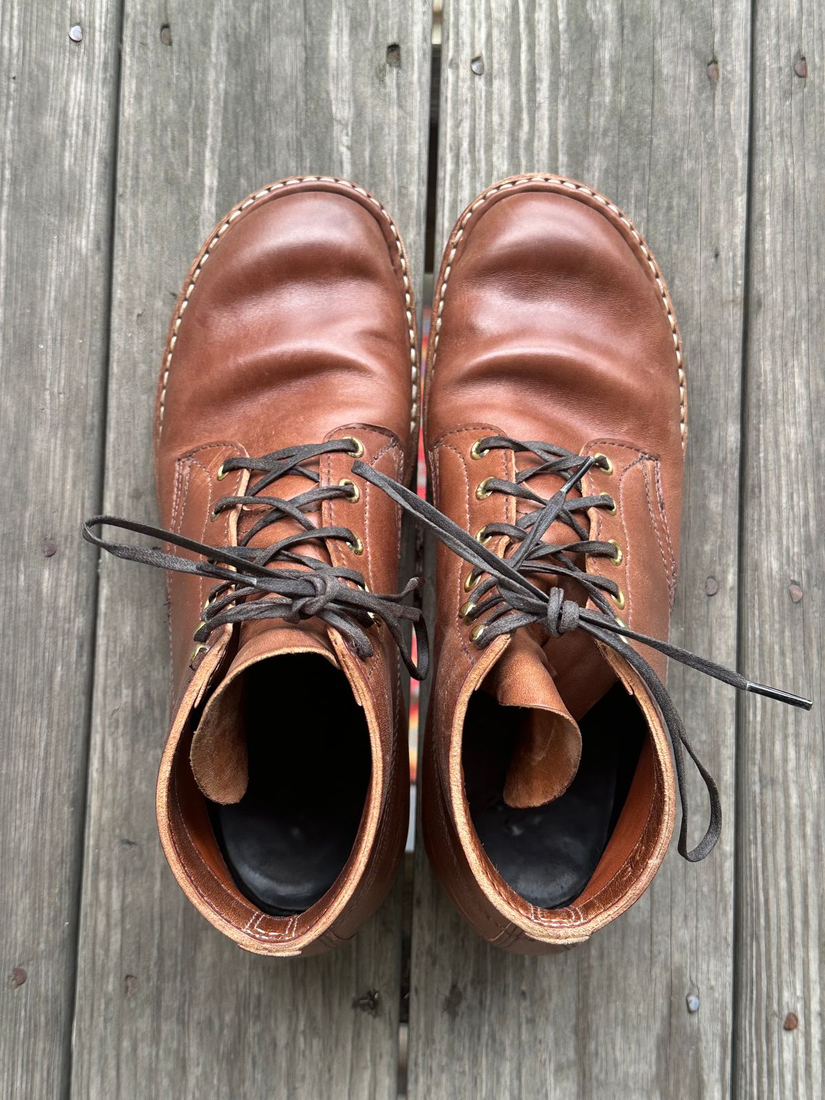 Photo by MidwestIsBest on April 3, 2026 of the White's Semi-Dress in Maryam Toscanello Horsebutt.