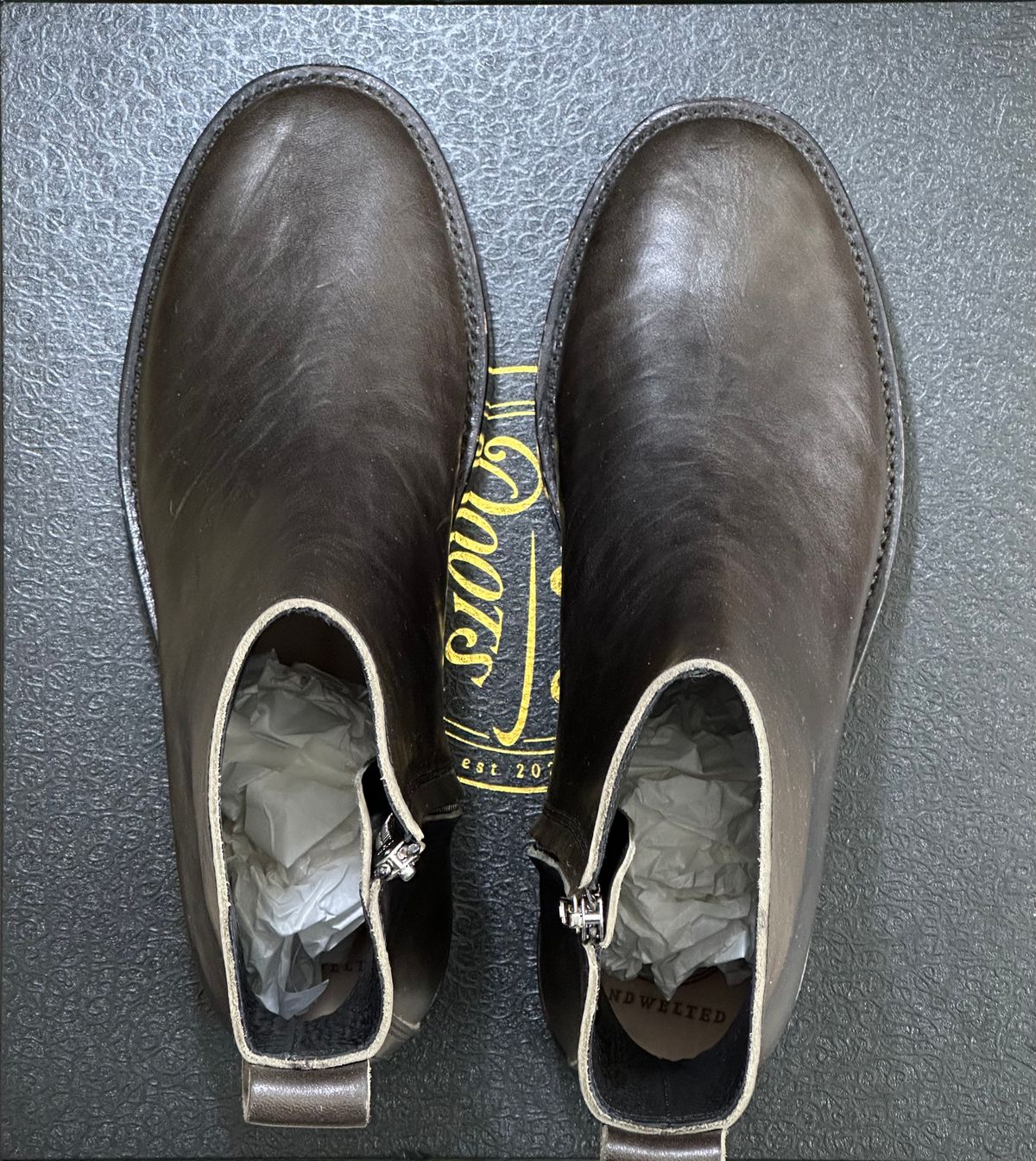 Photo by pMattp on October 1, 2024 of the Fortis Boots Antasena in Maryam Asfalto Horsebutt.