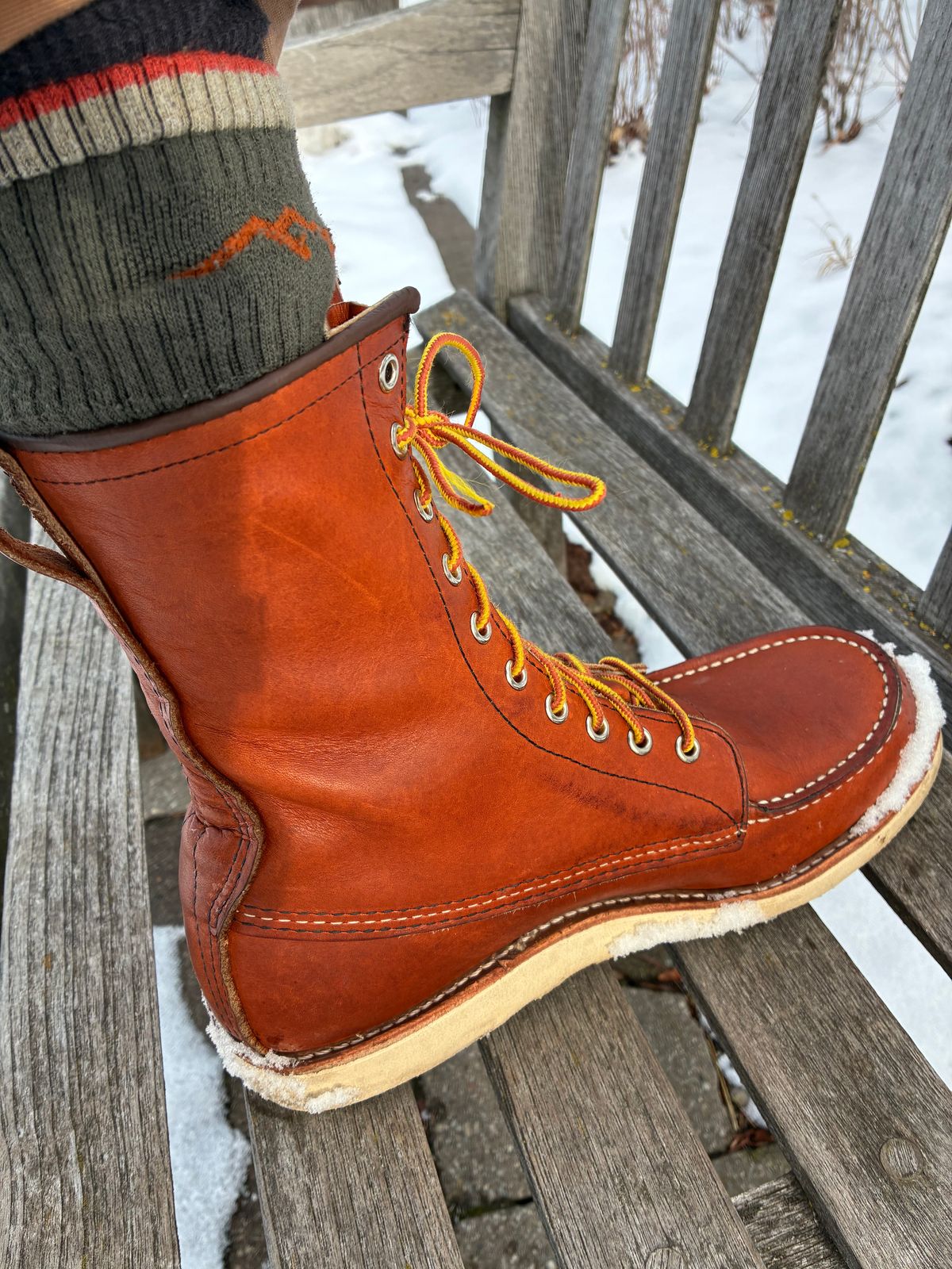 Photo by RedWingUser_05 on January 5, 2026 of the Red Wing 8-Inch Classic Moc in S.B. Foot Oro Legacy.