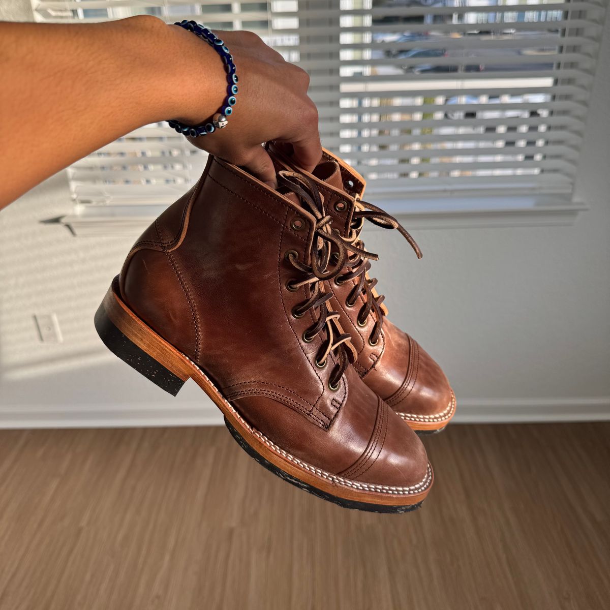 Photo by RidgeG on February 18, 2025 of the Truman Cap Toe Boot in Maryam Toscanello TPR Horsebutt.