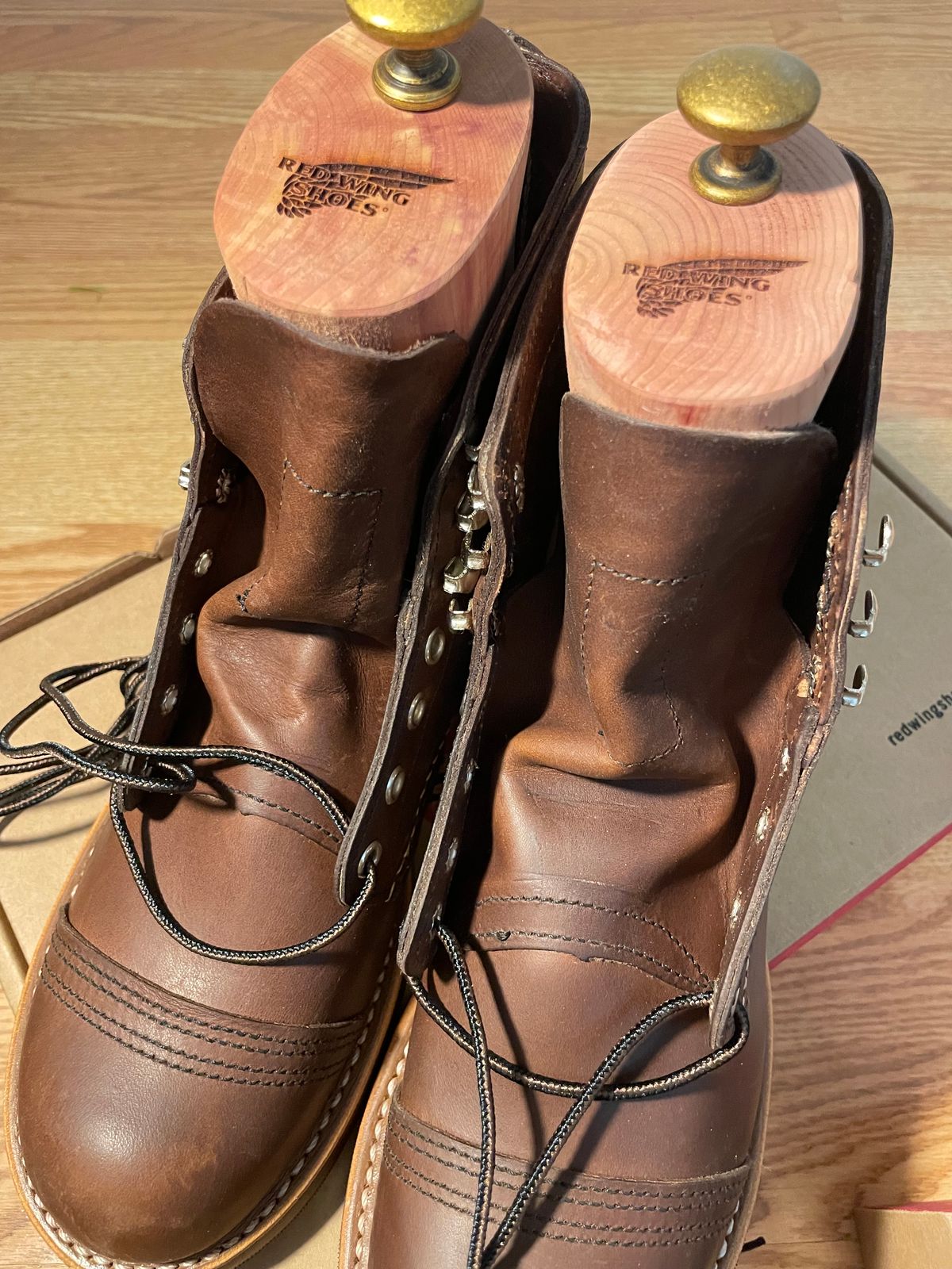 Photo by KazukifromJapan1993 on October 27, 2023 of the Red Wing Iron Ranger in S.B. Foot Amber Harness.