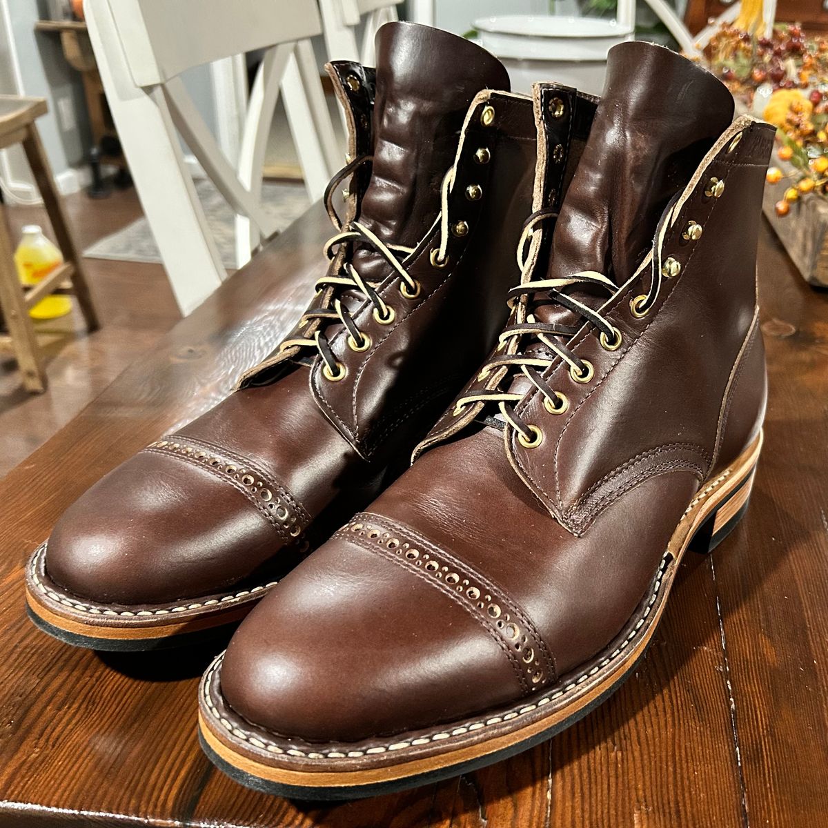 Photo by dyl on November 9, 2024 of the White's MP-Sherman Toe Cap in Horween Brown Chromexcel.
