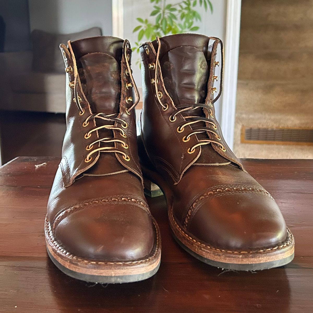 Photo by dyl on May 16, 2025 of the White's MP-Sherman Toe Cap in Horween Brown Chromexcel.