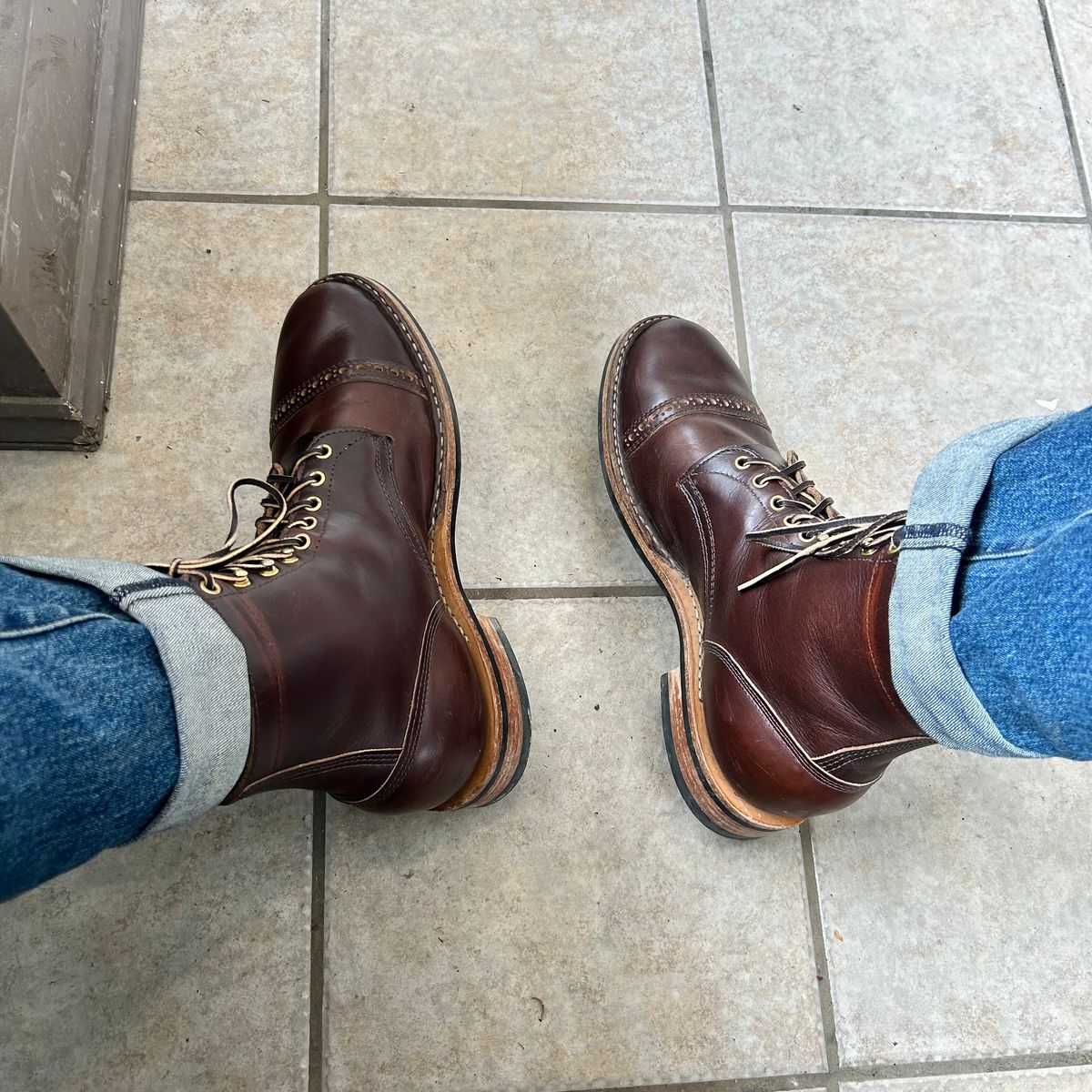Photo by dyl on June 6, 2025 of the White's MP-Sherman Toe Cap in Horween Brown Chromexcel.