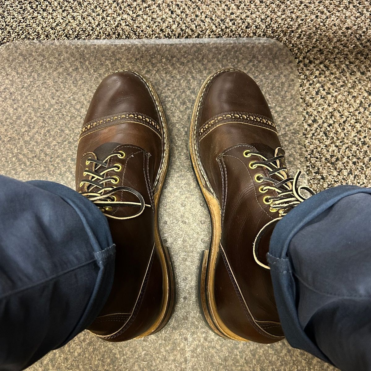 Photo by dyl on May 12, 2025 of the White's MP-Sherman Toe Cap in Horween Brown Chromexcel.