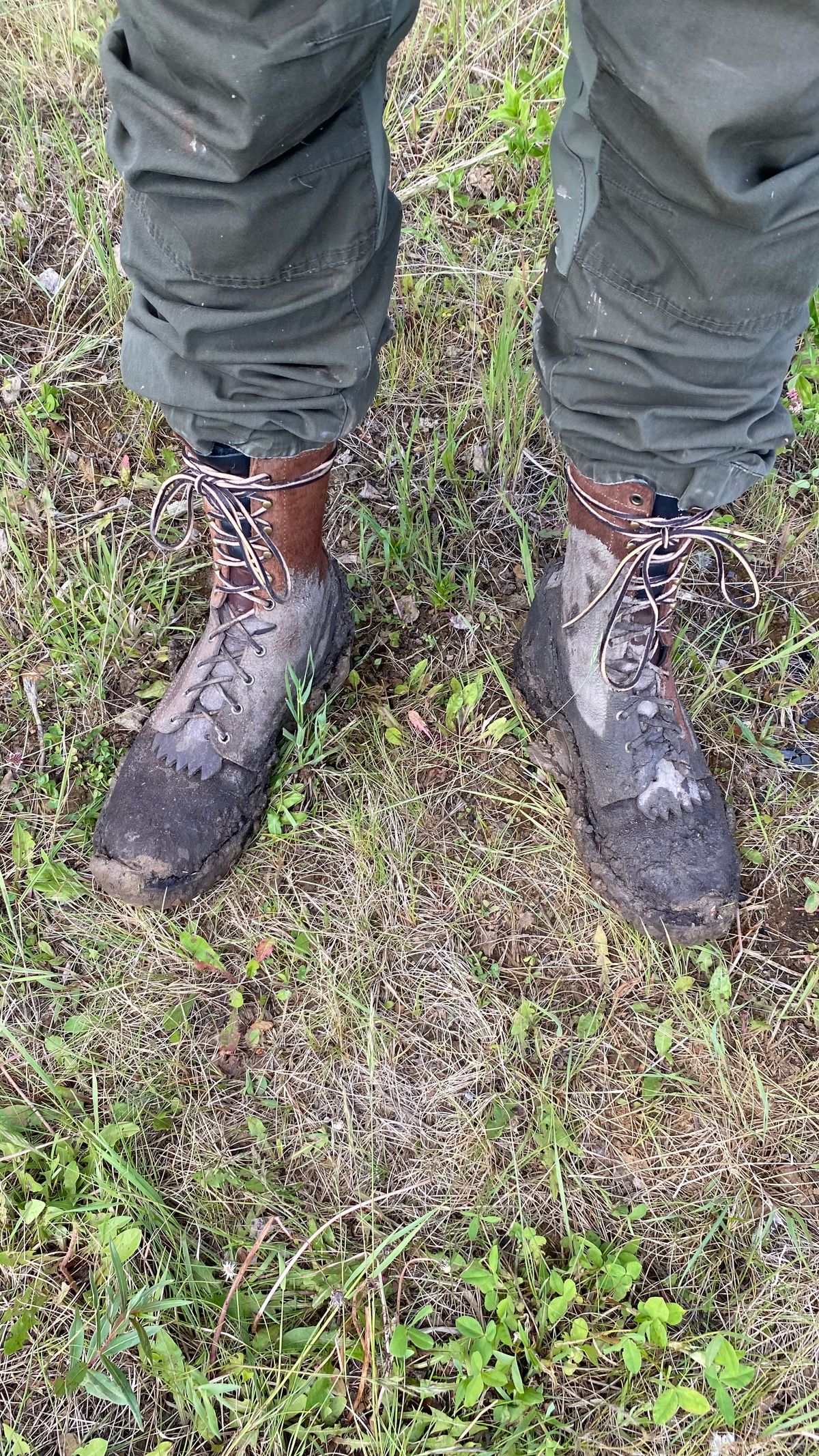 Photo by Forester on June 27, 2025 of the DeVito Boot Co. 10” Bobtail Brown Roughout in Seidel Brown Oil Tan Roughout.