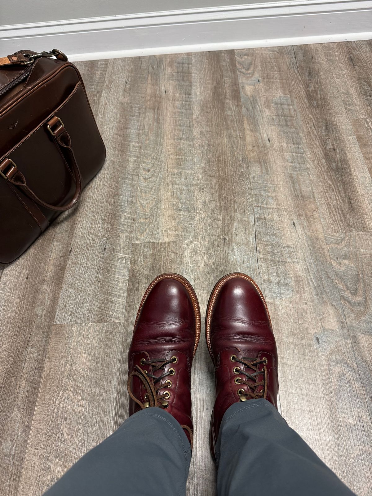 Photo by jmcmillan on June 26, 2025 of the Grant Stone Diesel Boot in Horween Color 8 Chromexcel.