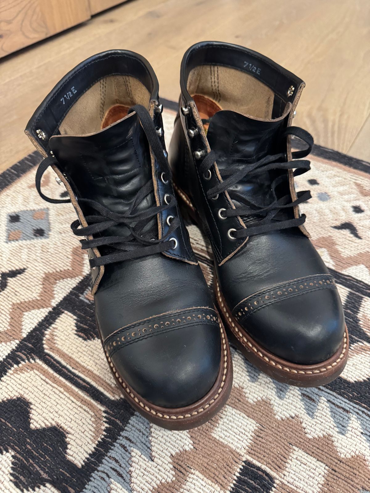 Photo by USMC_K9_VET on January 16, 2025 of the John Lofgren Combat Boots in Horween Black Chromexcel.