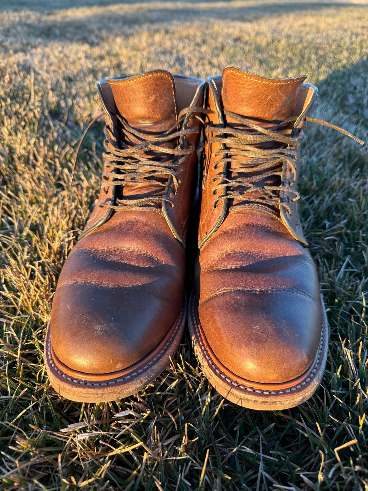 Photo by USMC_K9_VET on December 3, 2024 of the Viberg Service Boot in Camel Oiled Calf.