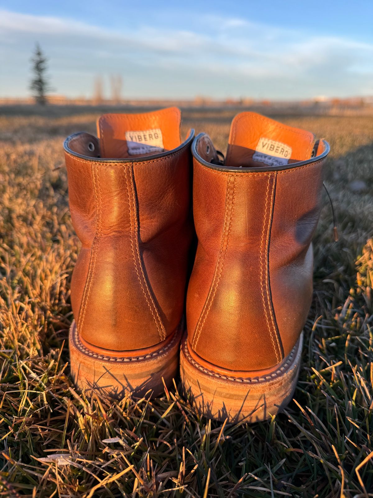 Photo by USMC_K9_VET on December 3, 2024 of the Viberg Service Boot in Camel Oiled Calf.