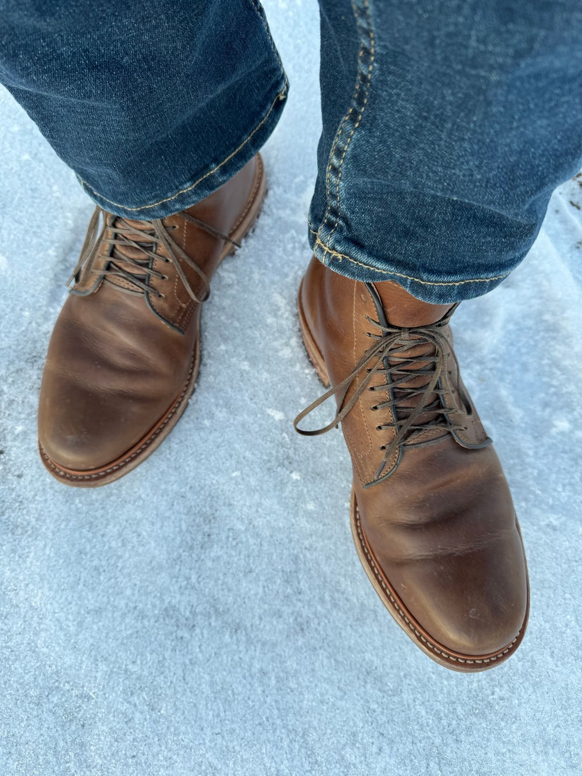 Photo by USMC_K9_VET on December 3, 2024 of the Viberg Service Boot in Camel Oiled Calf.