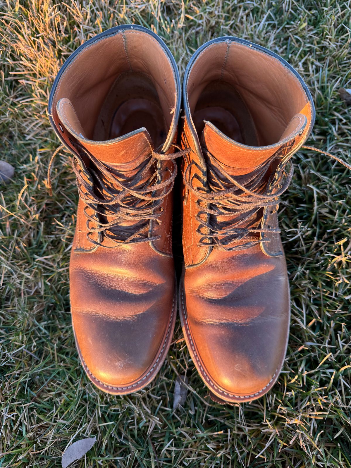 Photo by USMC_K9_VET on December 3, 2024 of the Viberg Service Boot in Camel Oiled Calf.