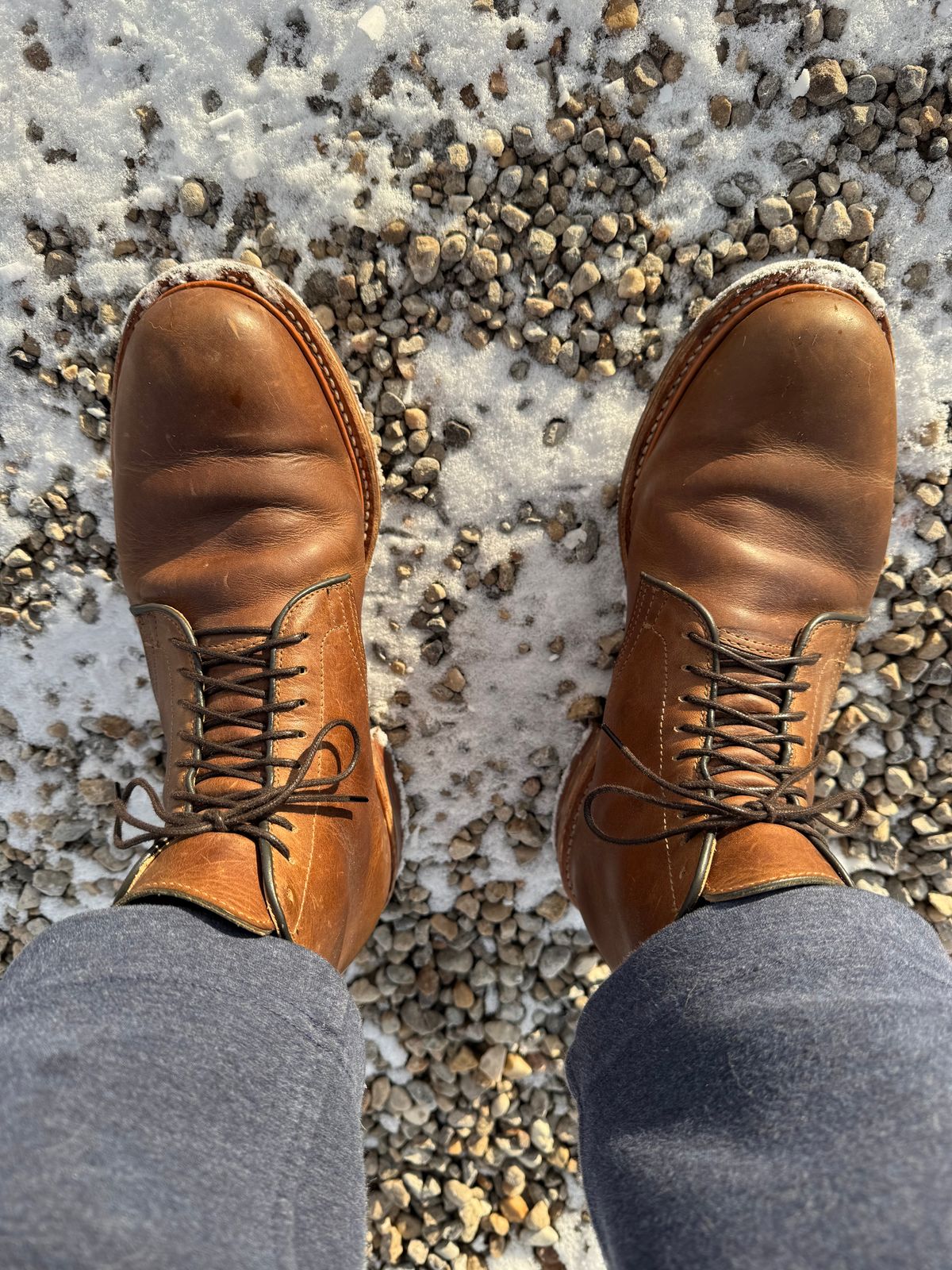 Photo by USMC_K9_VET on December 15, 2024 of the Viberg Service Boot in Camel Oiled Calf.