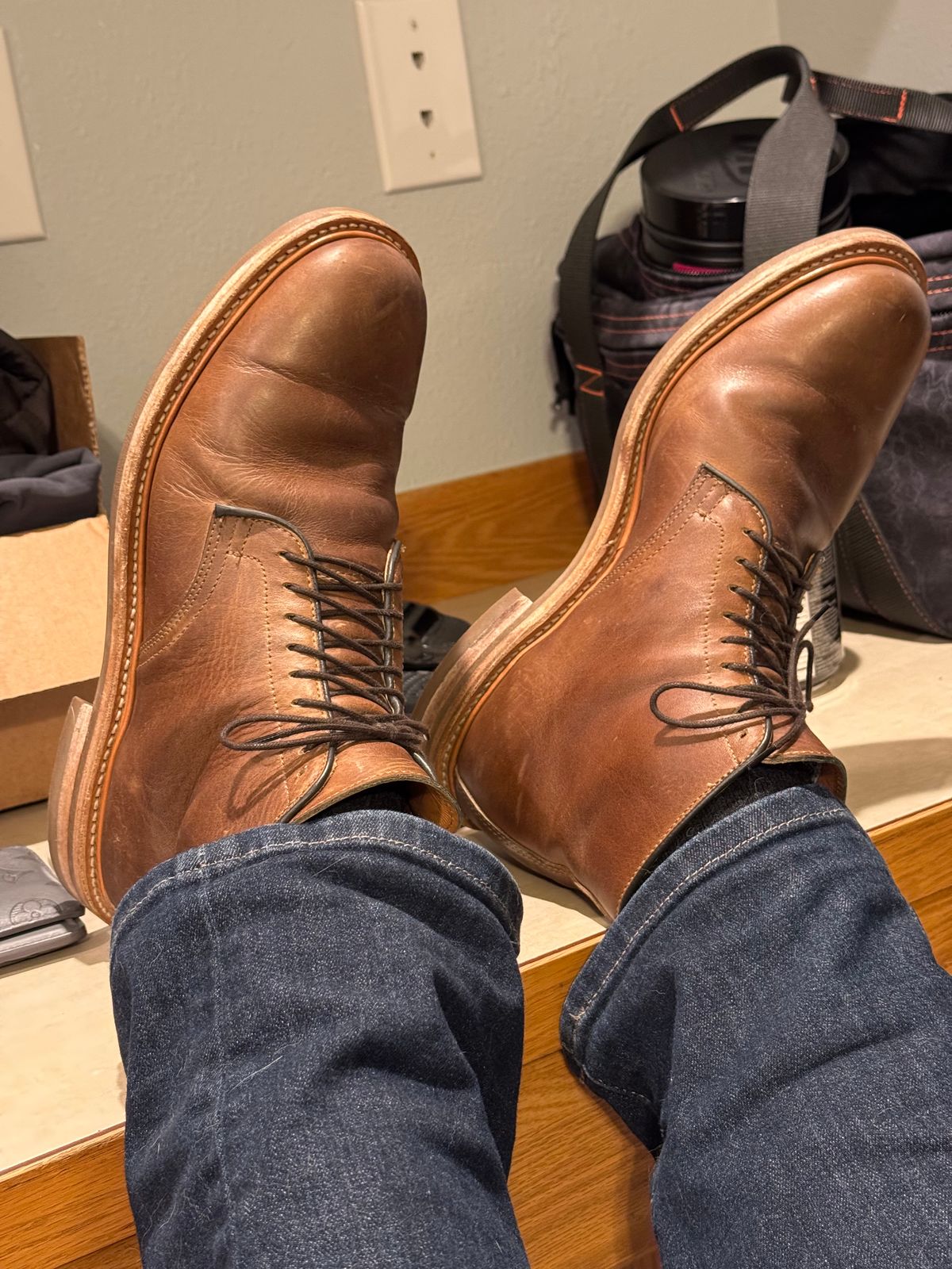 Photo by USMC_K9_VET on December 27, 2024 of the Viberg Service Boot in Camel Oiled Calf.