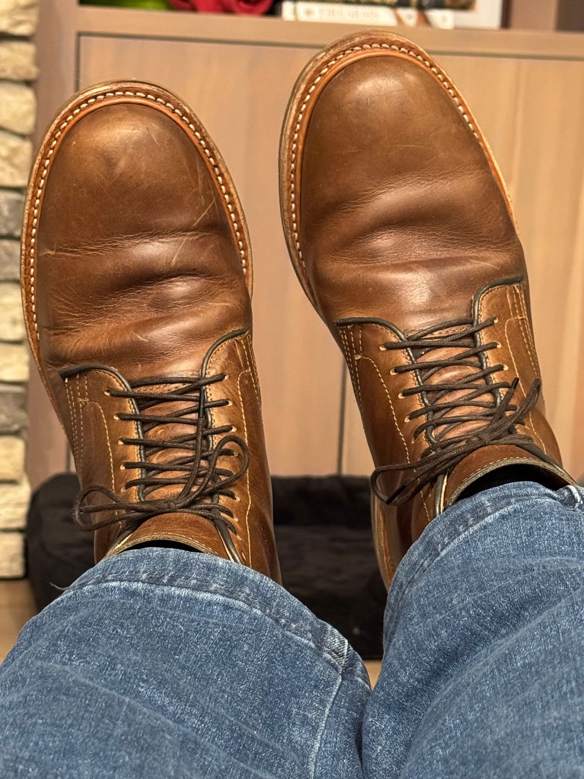 Photo by USMC_K9_VET on December 31, 2024 of the Viberg Service Boot in Camel Oiled Calf.