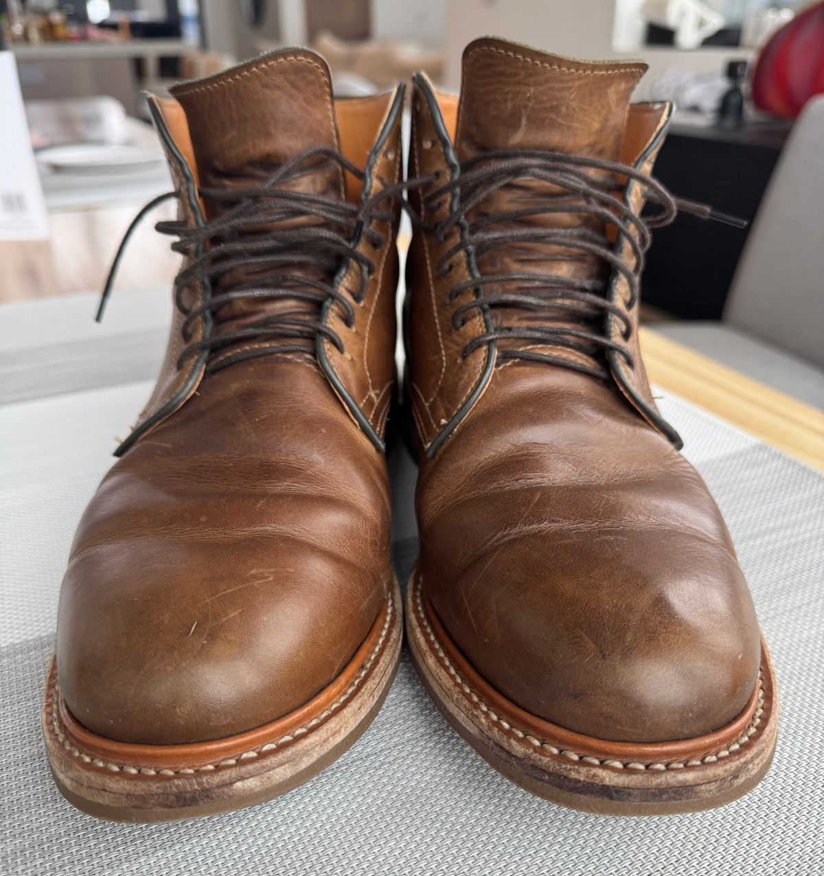Photo by USMC_K9_VET on January 3, 2025 of the Viberg Service Boot in Camel Oiled Calf.