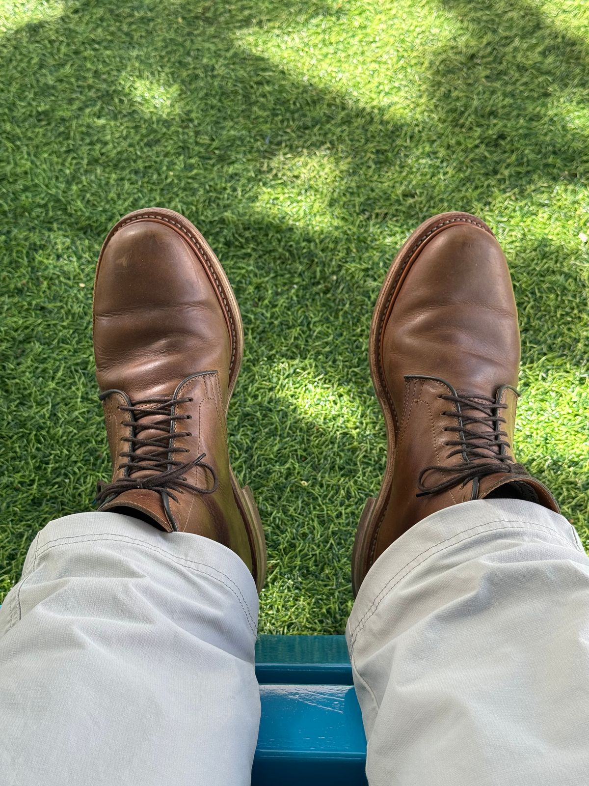 Photo by USMC_K9_VET on January 11, 2025 of the Viberg Service Boot in Camel Oiled Calf.