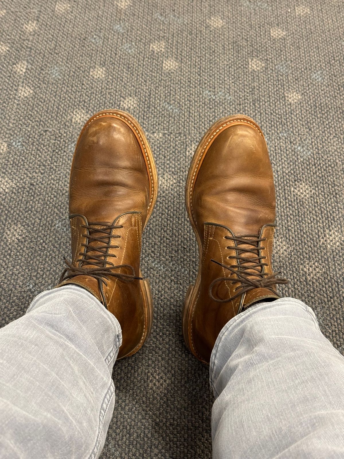 Photo by USMC_K9_VET on January 14, 2025 of the Viberg Service Boot in Camel Oiled Calf.